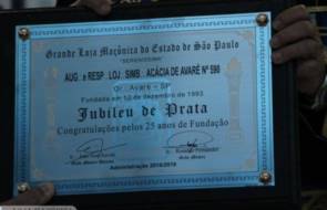 Jubileu de Prata - Loja Acacia de Avaré